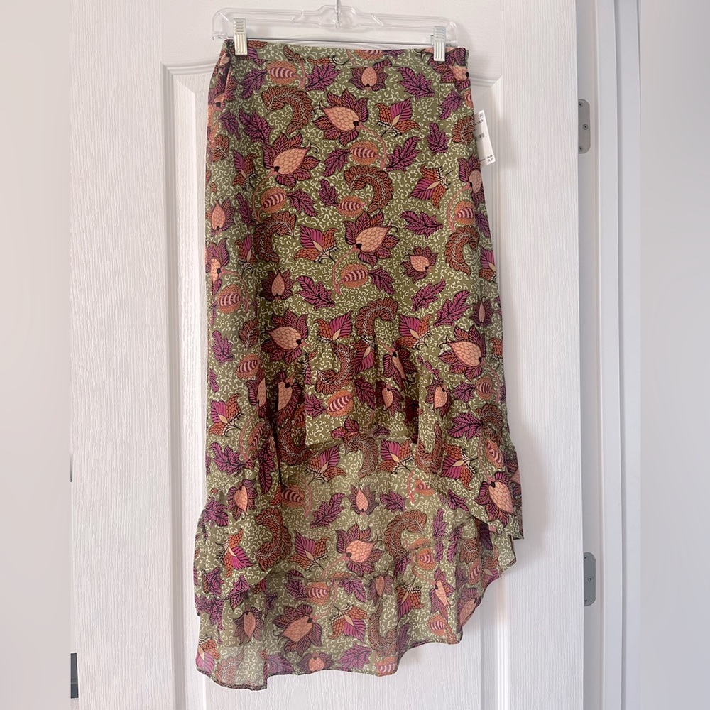 NWT Chenault Green Floral Printed Midi Skirt (M)